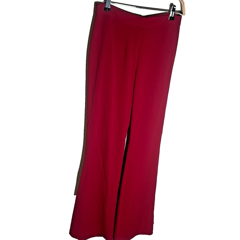 Cache Pants Vintage Red Flare Y2K  Solid Christmas Classic NYE‎ Quiet Luxury 4